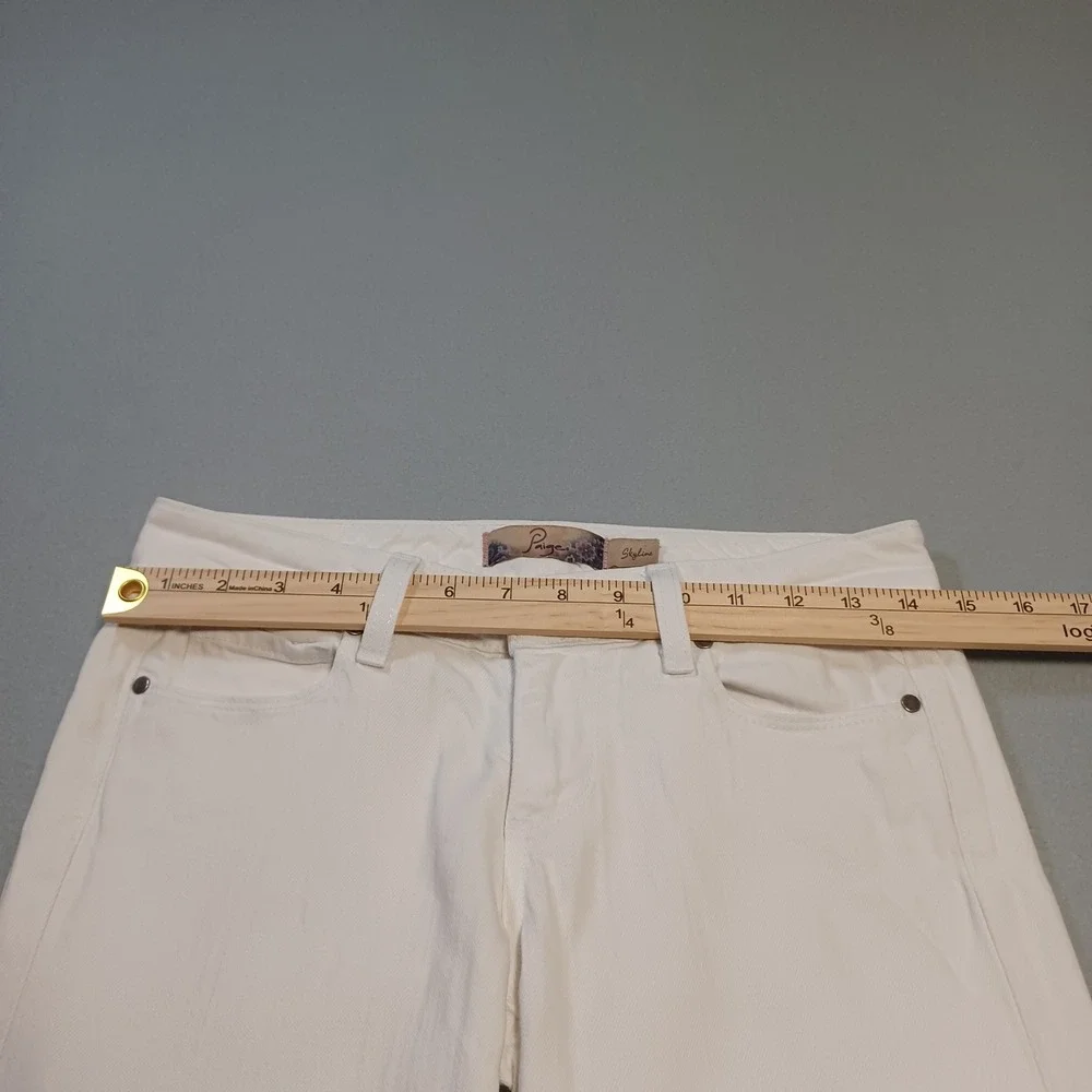 Paige Skyline Skinny Jeans White Denim Size 25 Made in USA‎ Womens